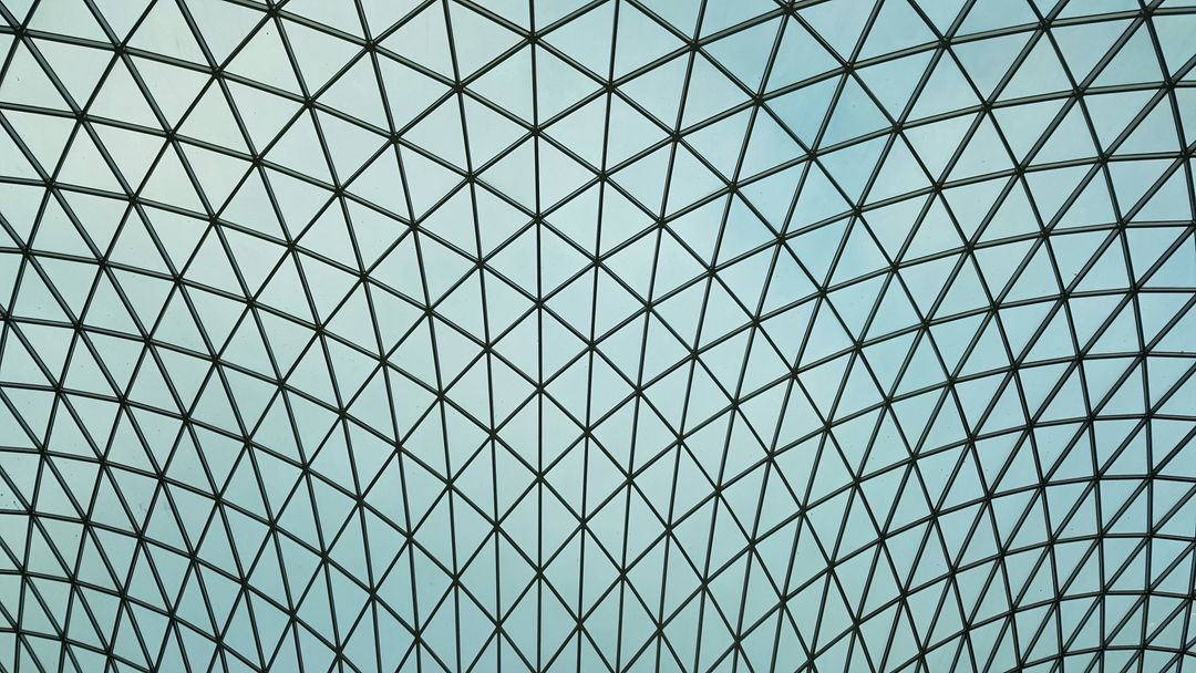 Geometric Glass Dome Ceiling with Symmetrical Grid Pattern - Free Images, Stock Photos and Pictures on Pikwizard.com
