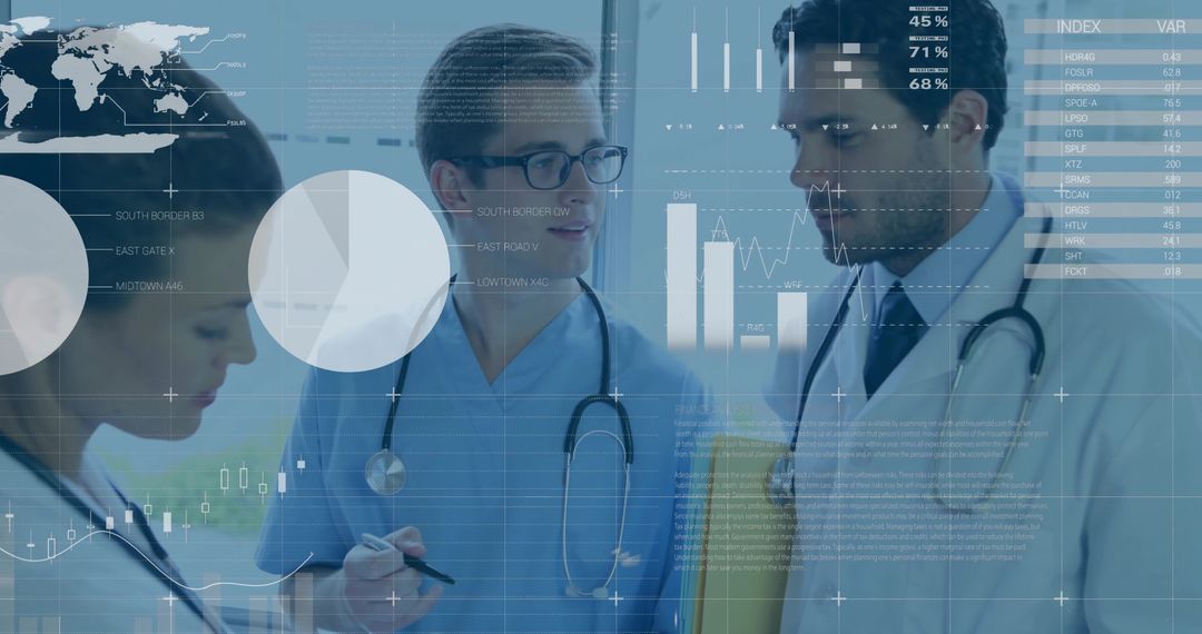 Medical Professionals Analyzing Data in Hospital Setting