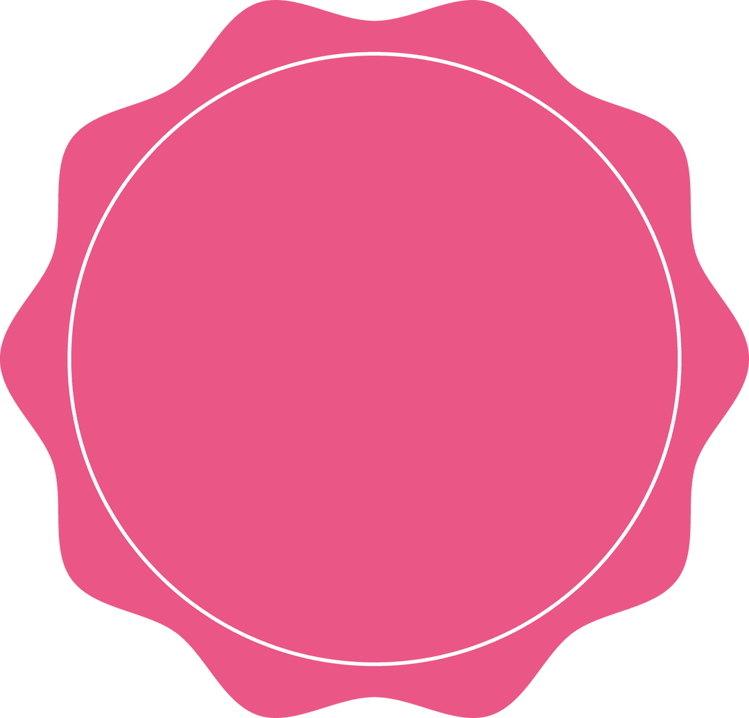 Pink badge with copy space and transparent background concept