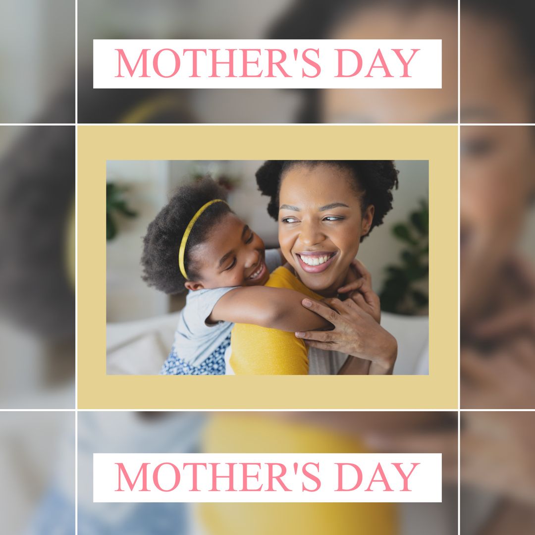 Smiling Mother Enjoying Piggyback Ride from Daughter at Home