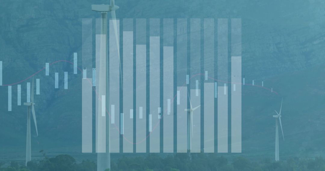 Wind Turbines in Mountain Valley with Financial Overlay