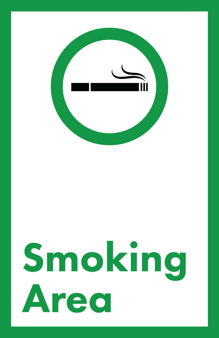 Smoking Area Sign on Transparent Background for Safety Messages