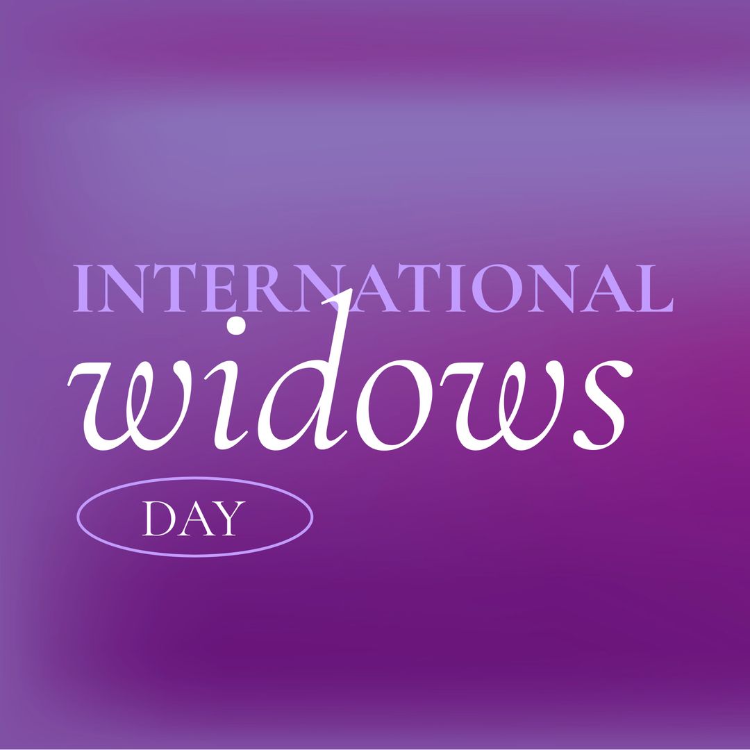 International Widows Day Celebration Concept on Purple Gradient
