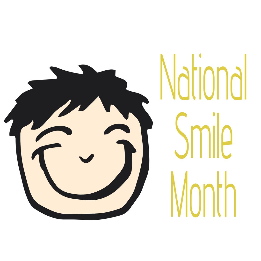 Celebrating Joy for National Smile Month Symbol with Cheerful Face