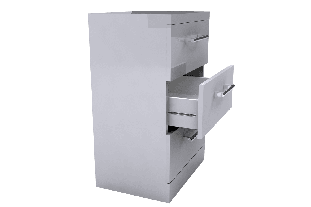 Transparent Office Cabinet with Drawers PNG Illustration