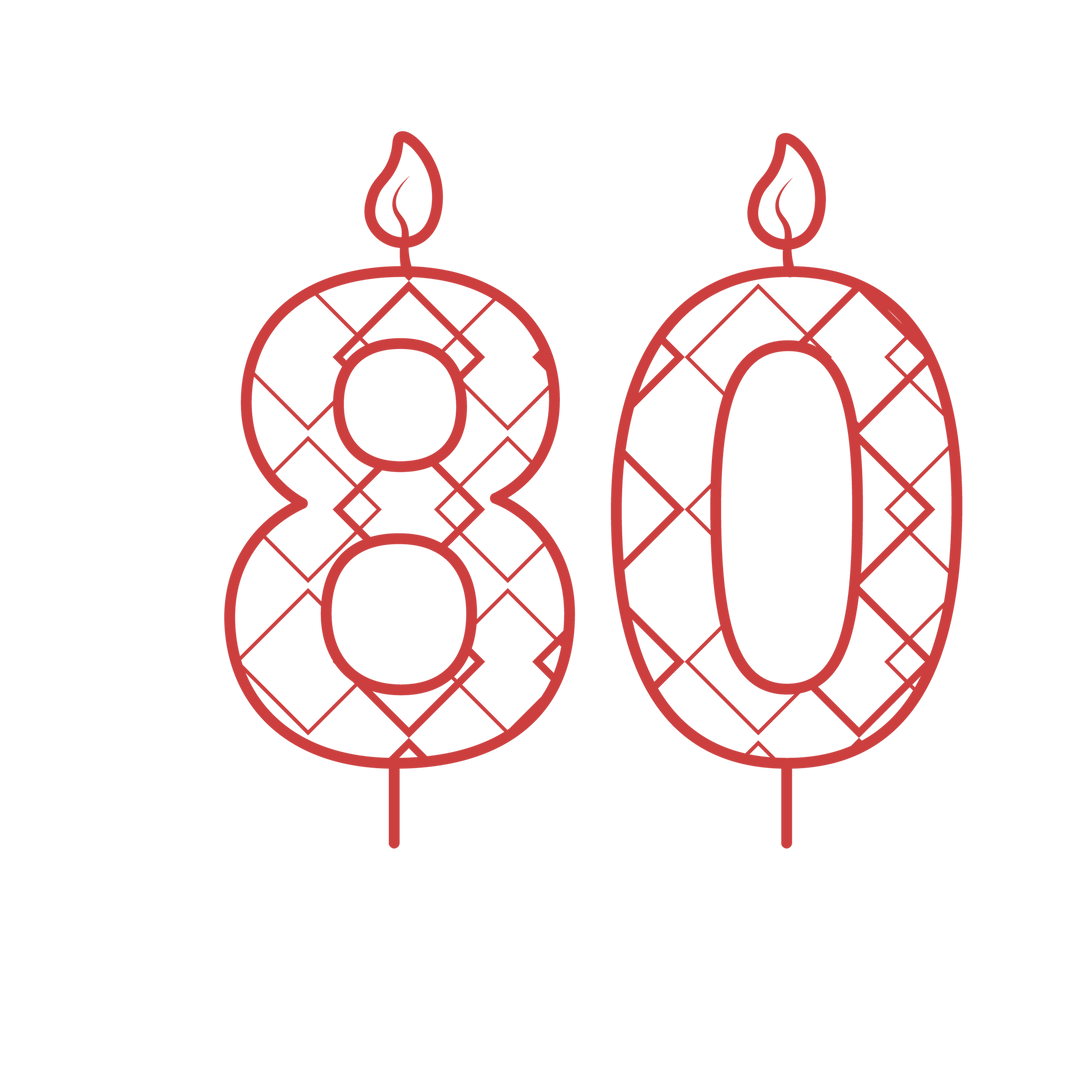 Red 80 Birthday Candle PNG Illustration on Transparent Background - Download Free Stock Images Pikwizard.com