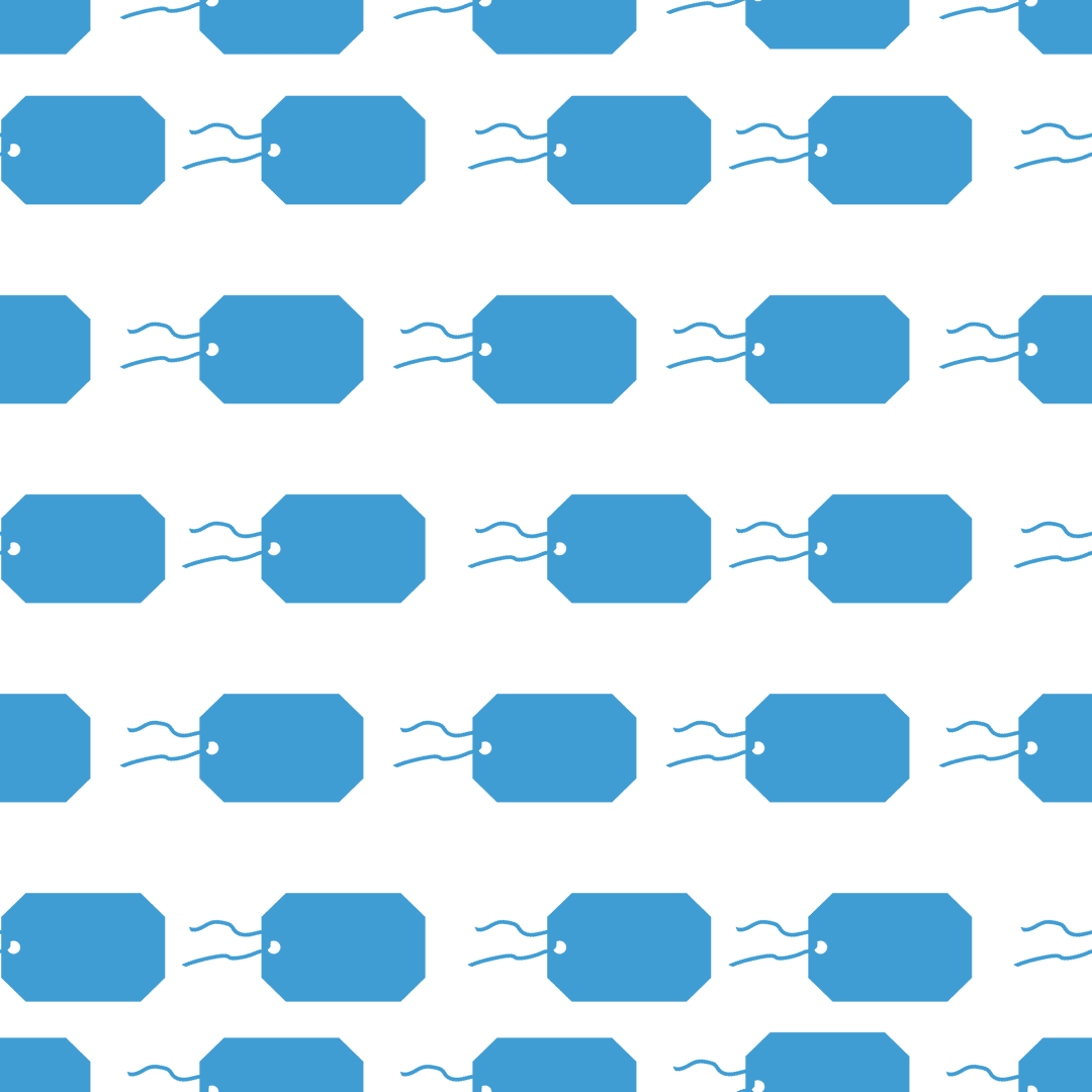 Blue Gift Labels Seamless Pattern on Transparent Background