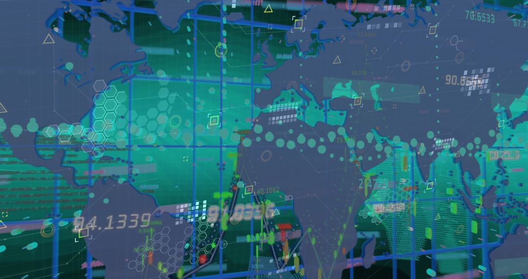 Digital Interface with Data and Global Network Map - Free Images, Stock Photos and Pictures on Pikwizard.com