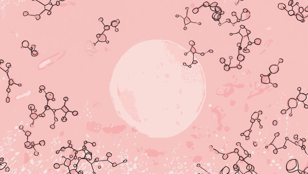 Abstract Molecular Structures on Pink Background for Scientific Use