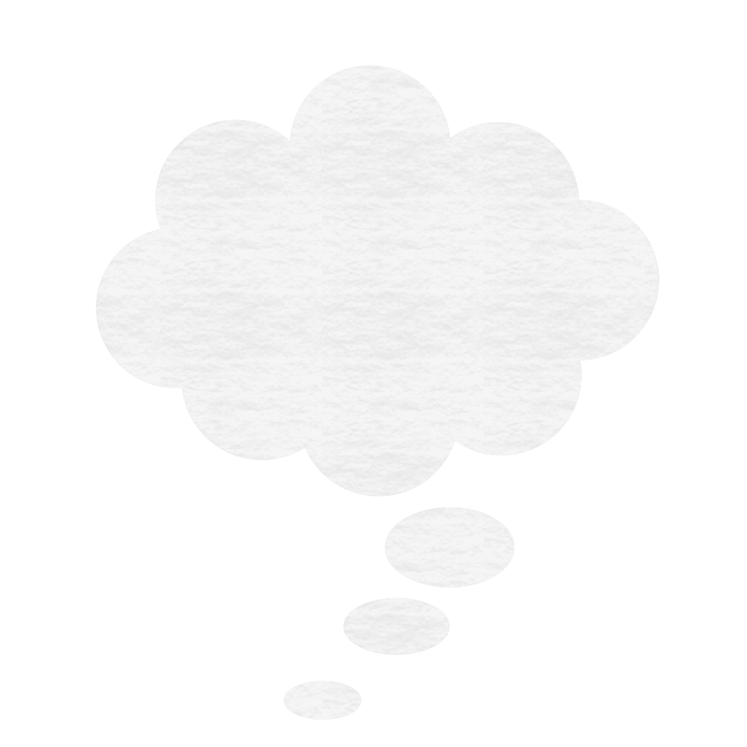 Transparent Text Bubble Chat Symbol with Thought Cloud