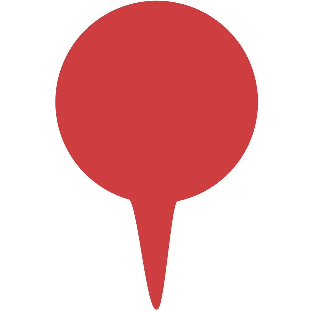 Red Drawing Pin Marking Overlay with Transparent Background