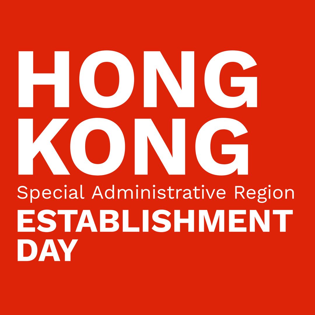 Hong Kong Establishment Day Graphic on Bold Orange Background