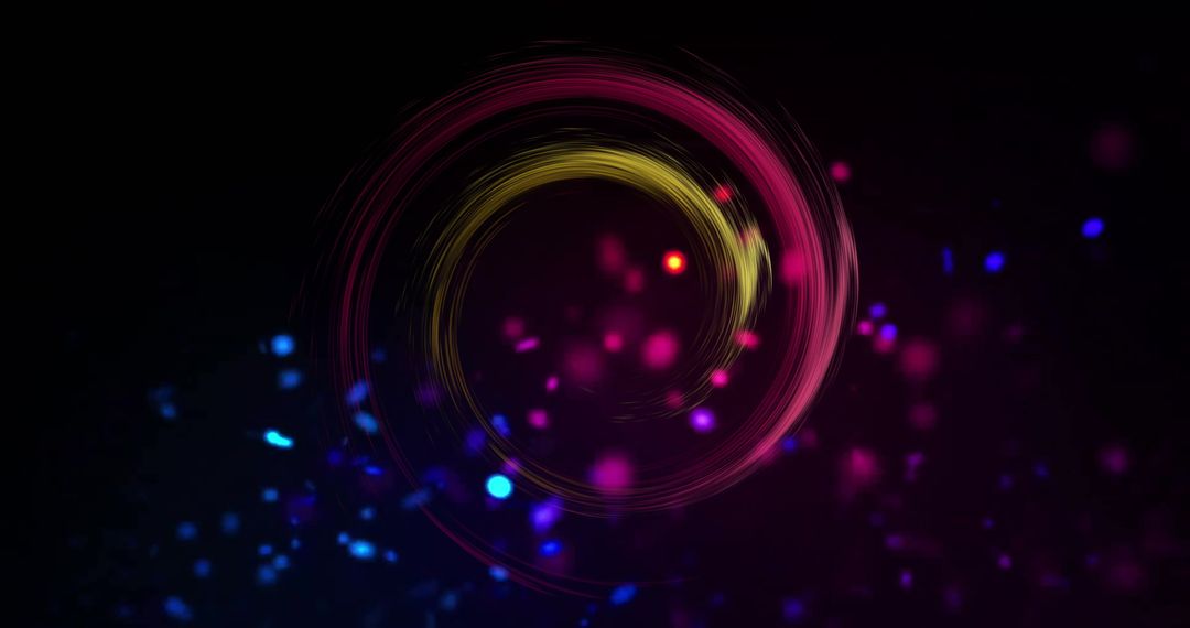 Dynamic Glowing Light Trails in Abstract Circular Motion