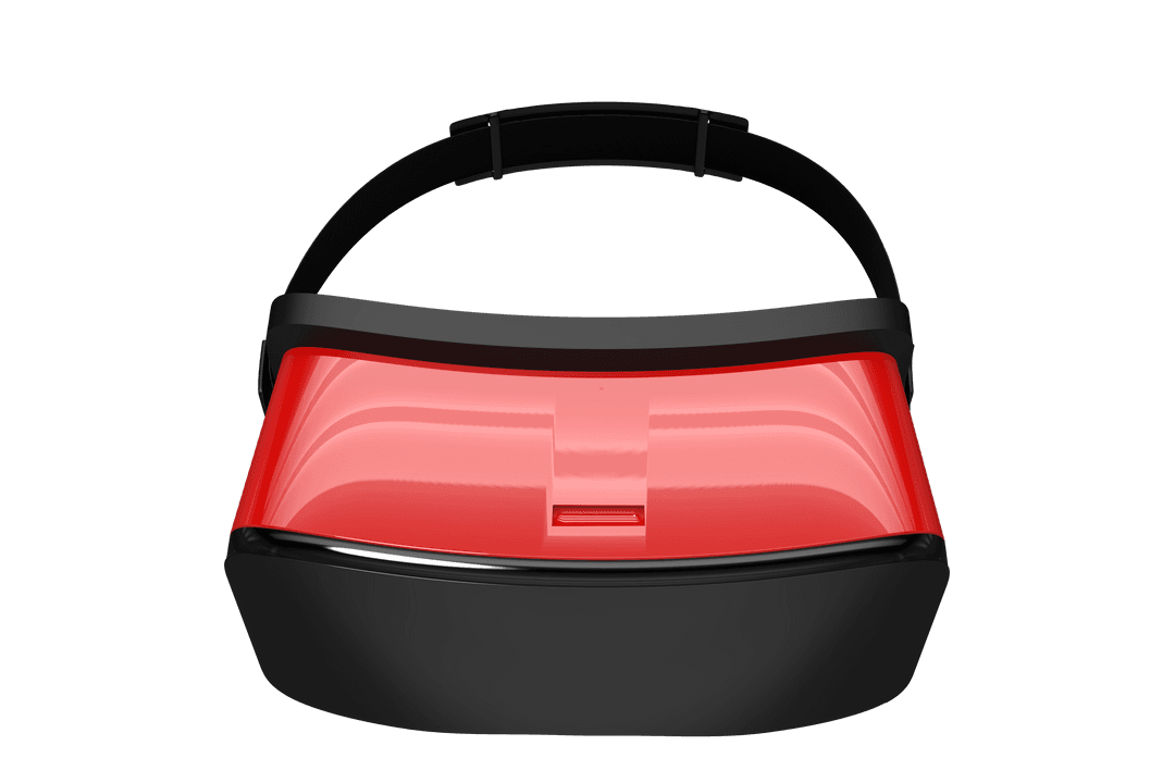 Transparent Red Black VR Headset Isolated Vector Illustration