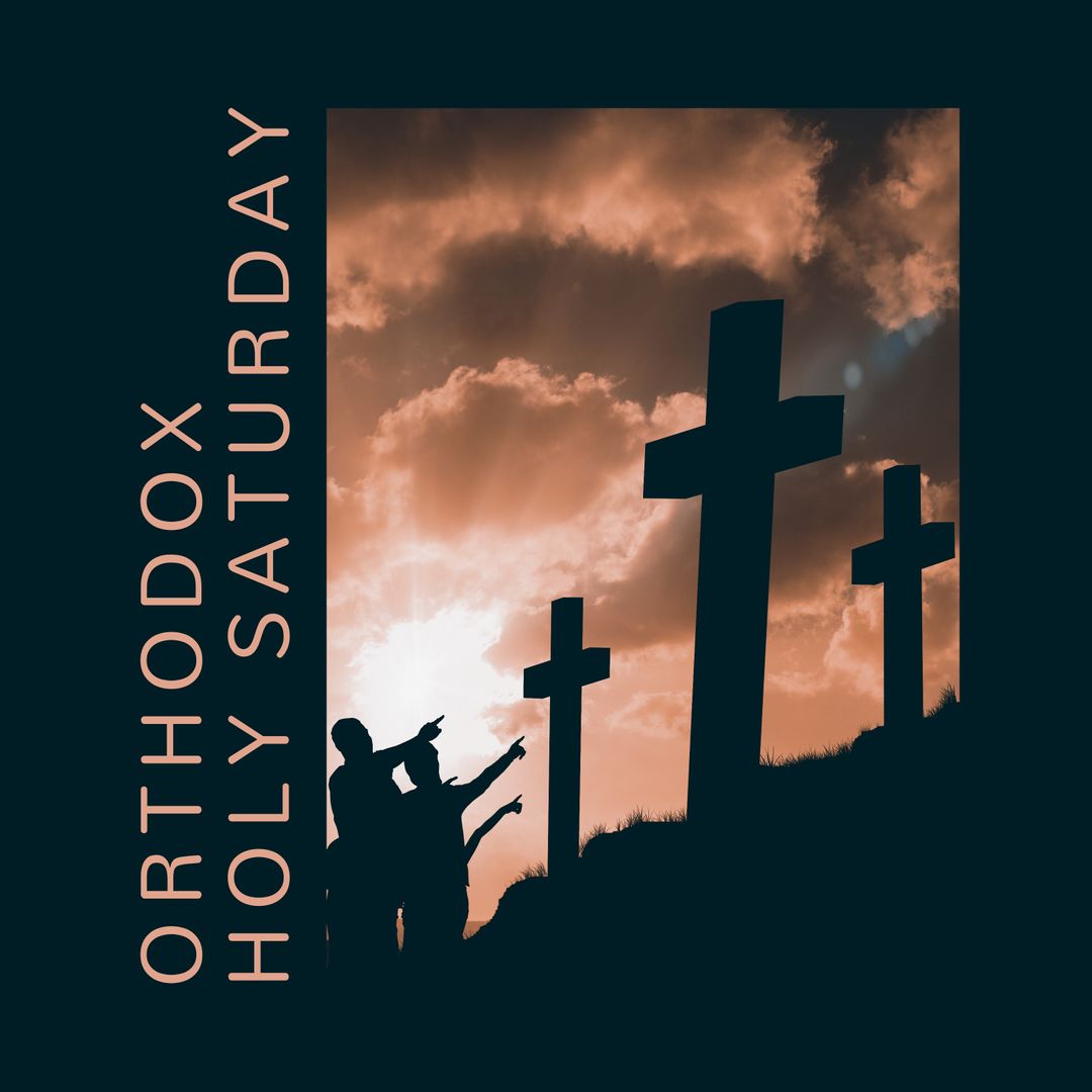Orthodox Holy Saturday Cross Silhouettes at Sunset