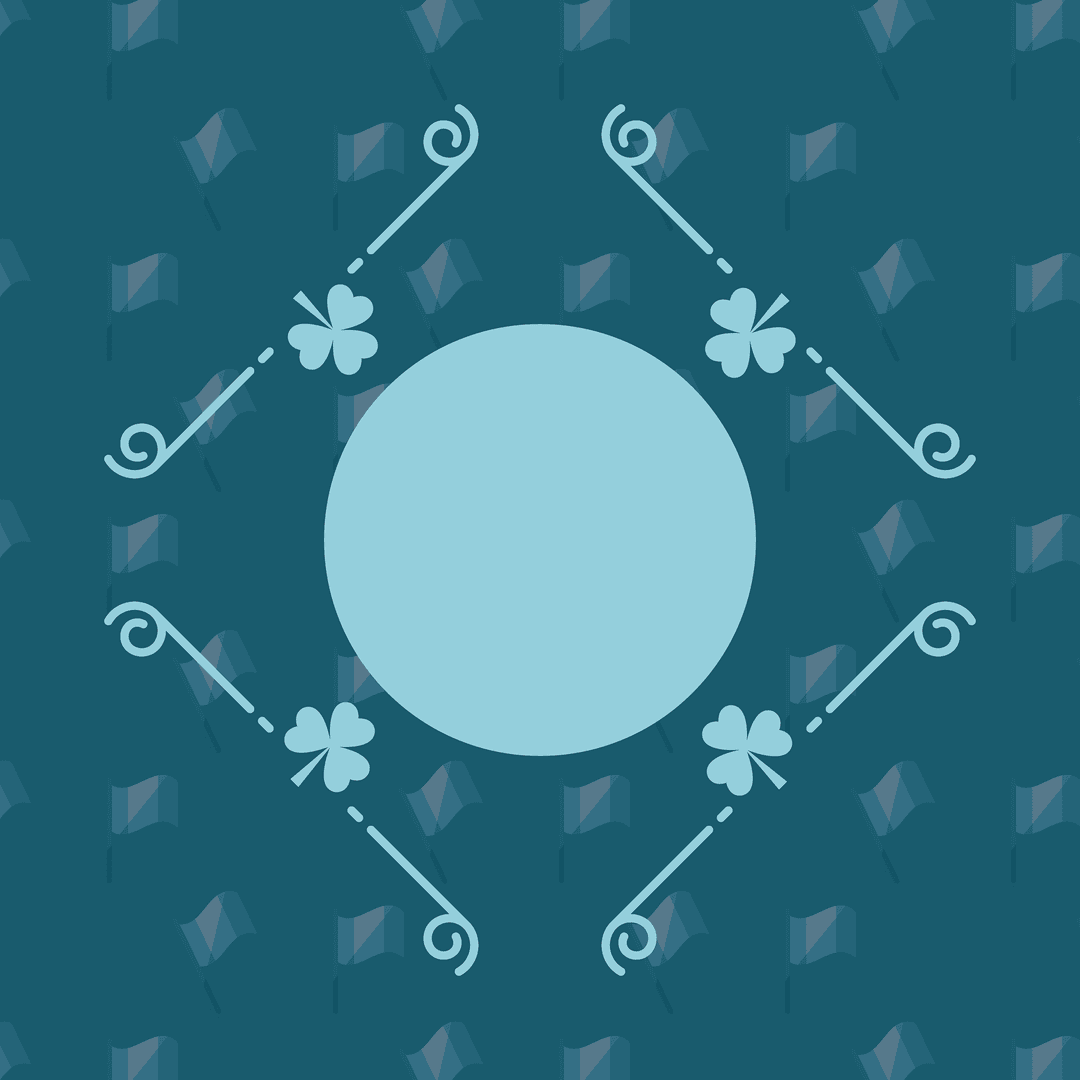 Blue Pattern With Geometric Motif On Transparent Background