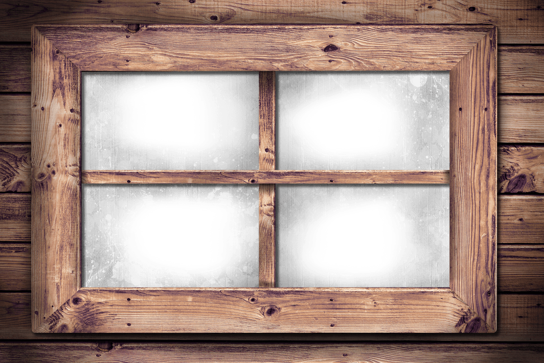 Transparent Wooden Rustic Window Frame Design