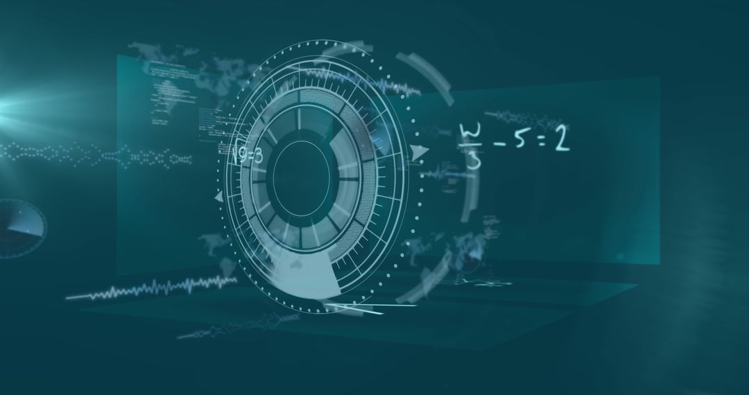 Futuristic Digital Data Interface with Global Elements