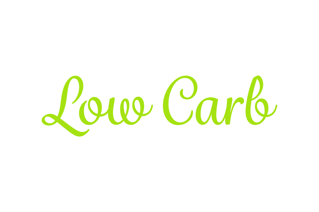 Low Carb Text in Green on Transparent Background