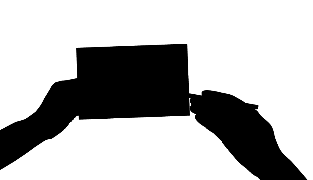 Hands Holding Tablet Outline on Transparent Background