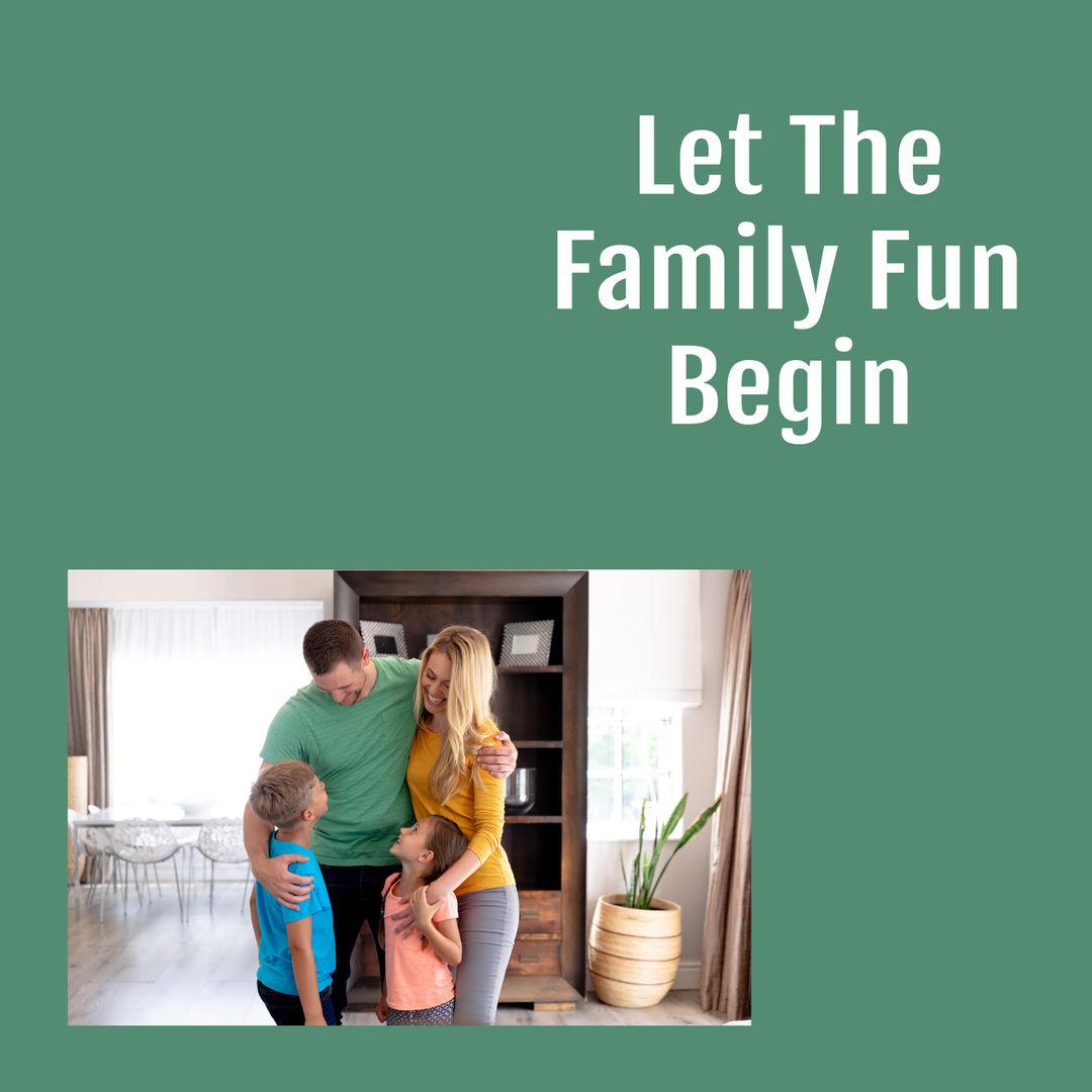 Happy Family Bonding at Home Celebrating Togetherness