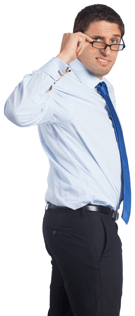 Businessman Touching Glasses on Transparent Background