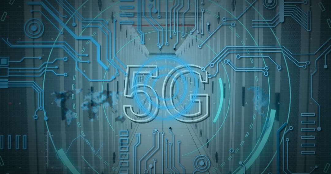 5G Technology Interface in Futuristic Server Room