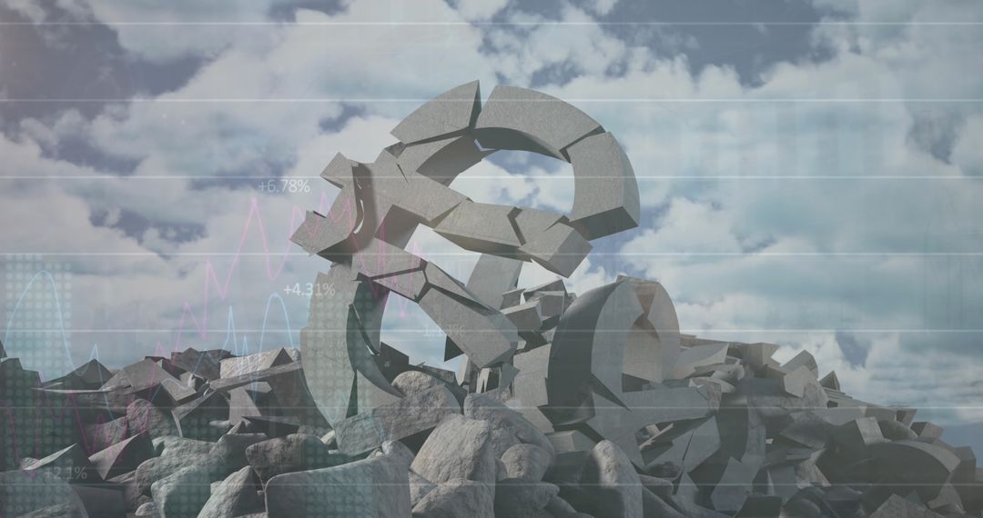 Crumbling Euro Symbol Showing Financial Instability