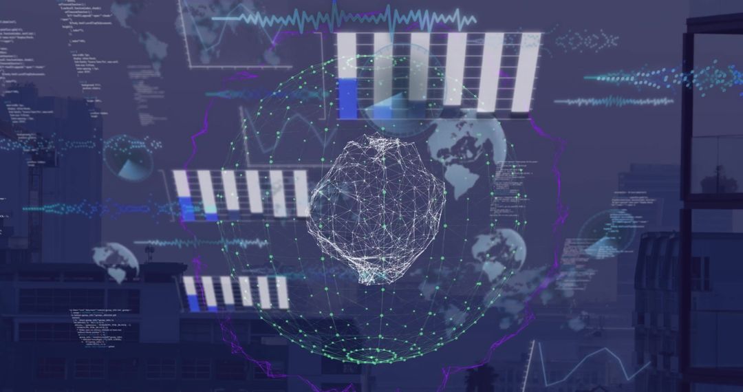 Digital Globe with Data Streams for Cyber Security Concept