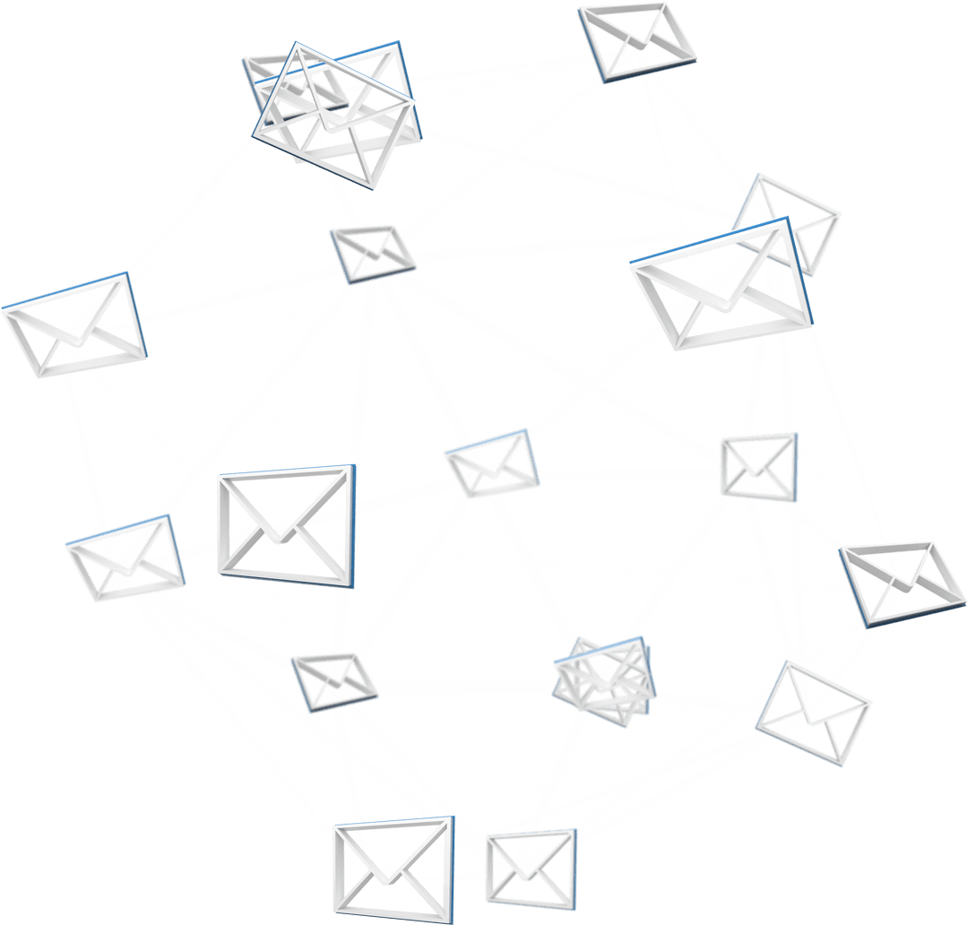 Digital Envelopes Network Vector on Transparent Background