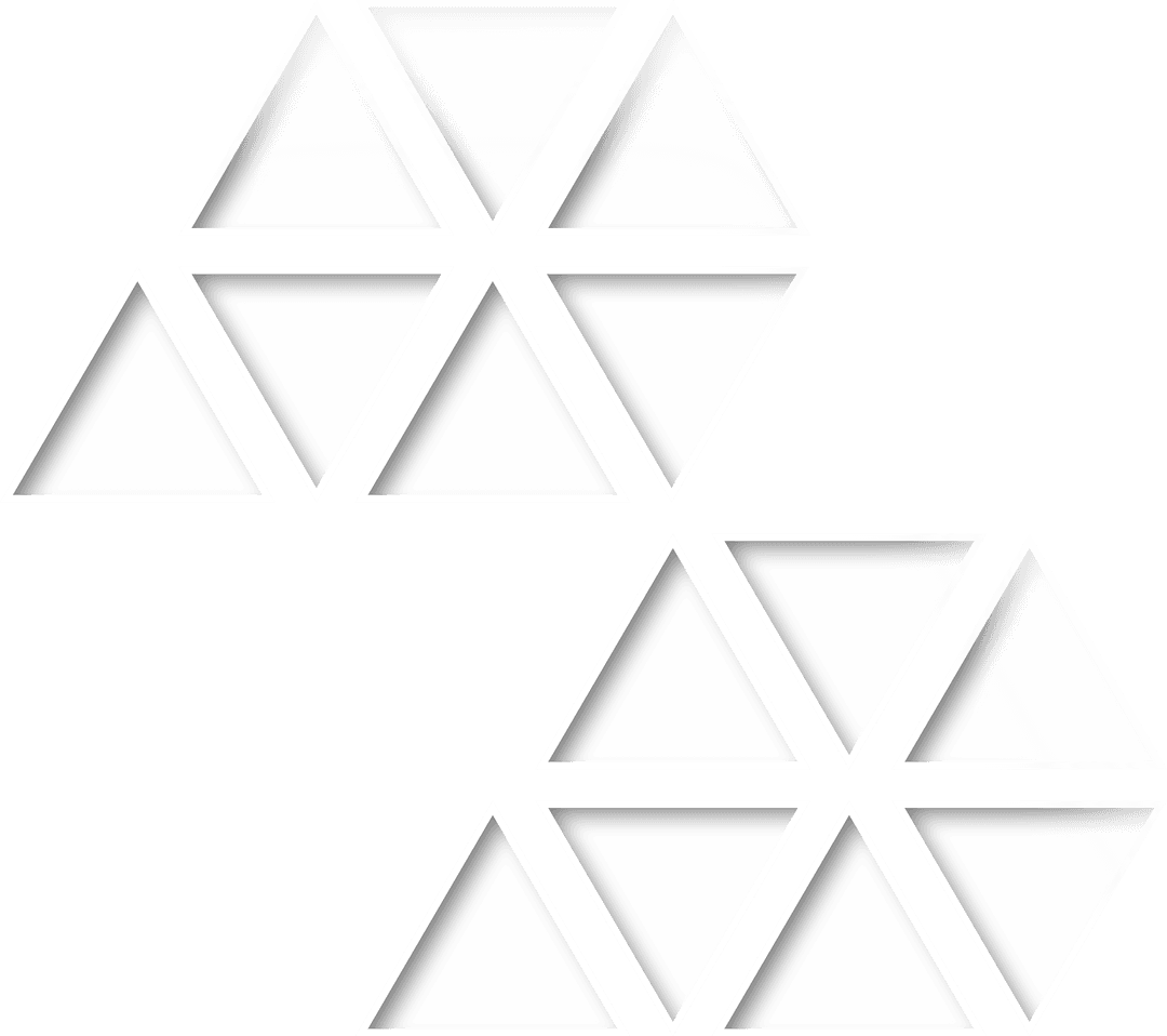 Modern Geometric White Triangle Pattern on Transparent Background