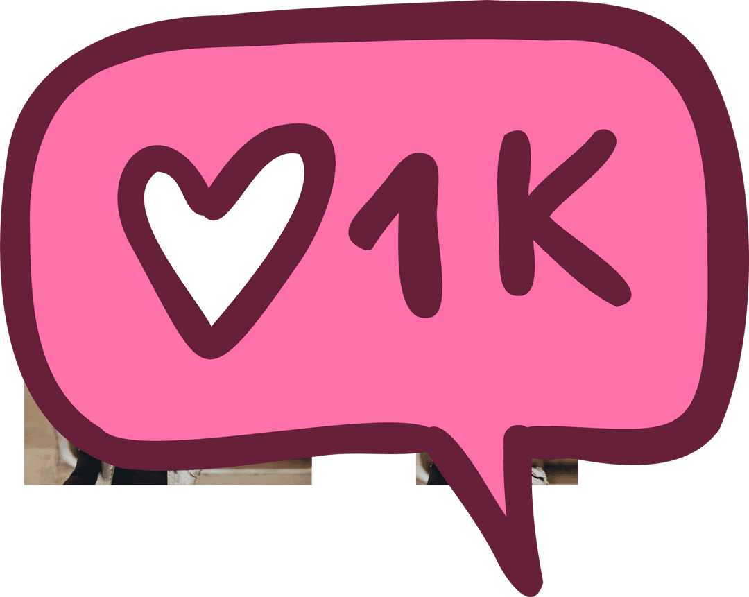 Transparent Social Media Icon with Heart 1K Text
