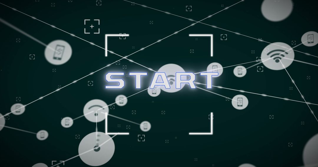Digital Network Interface with Start Symbol and Icon Connections