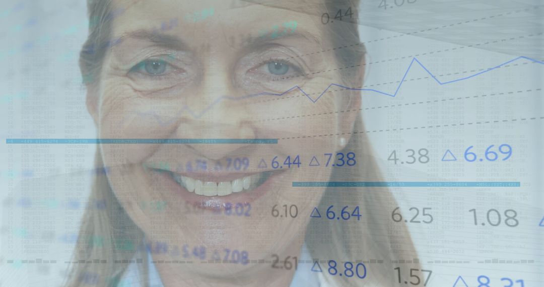 Smiling Doctor with Transparent Data Visualization Background