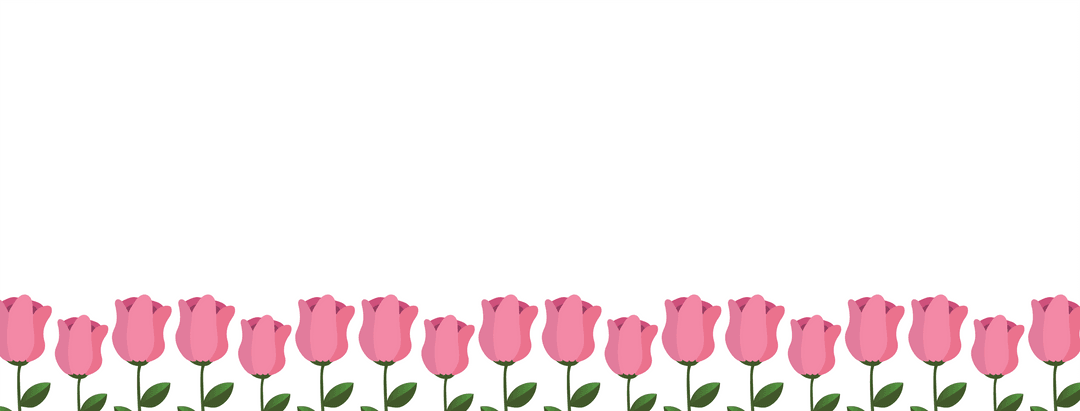 Transparent Background with Pink Rose Border and Copy Space