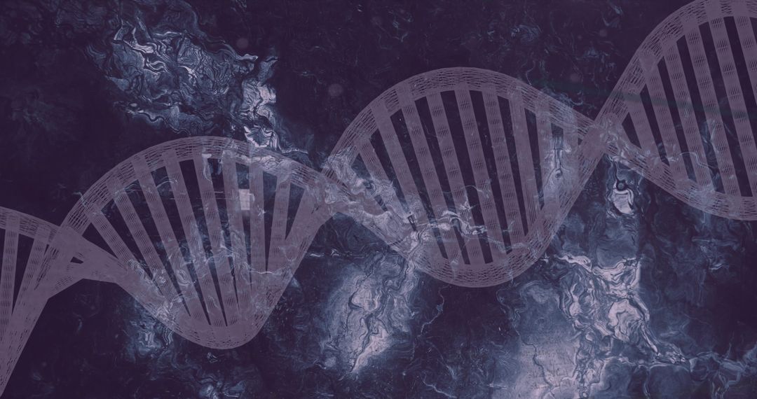 Abstract DNA Strand with Digital Data Aesthetic