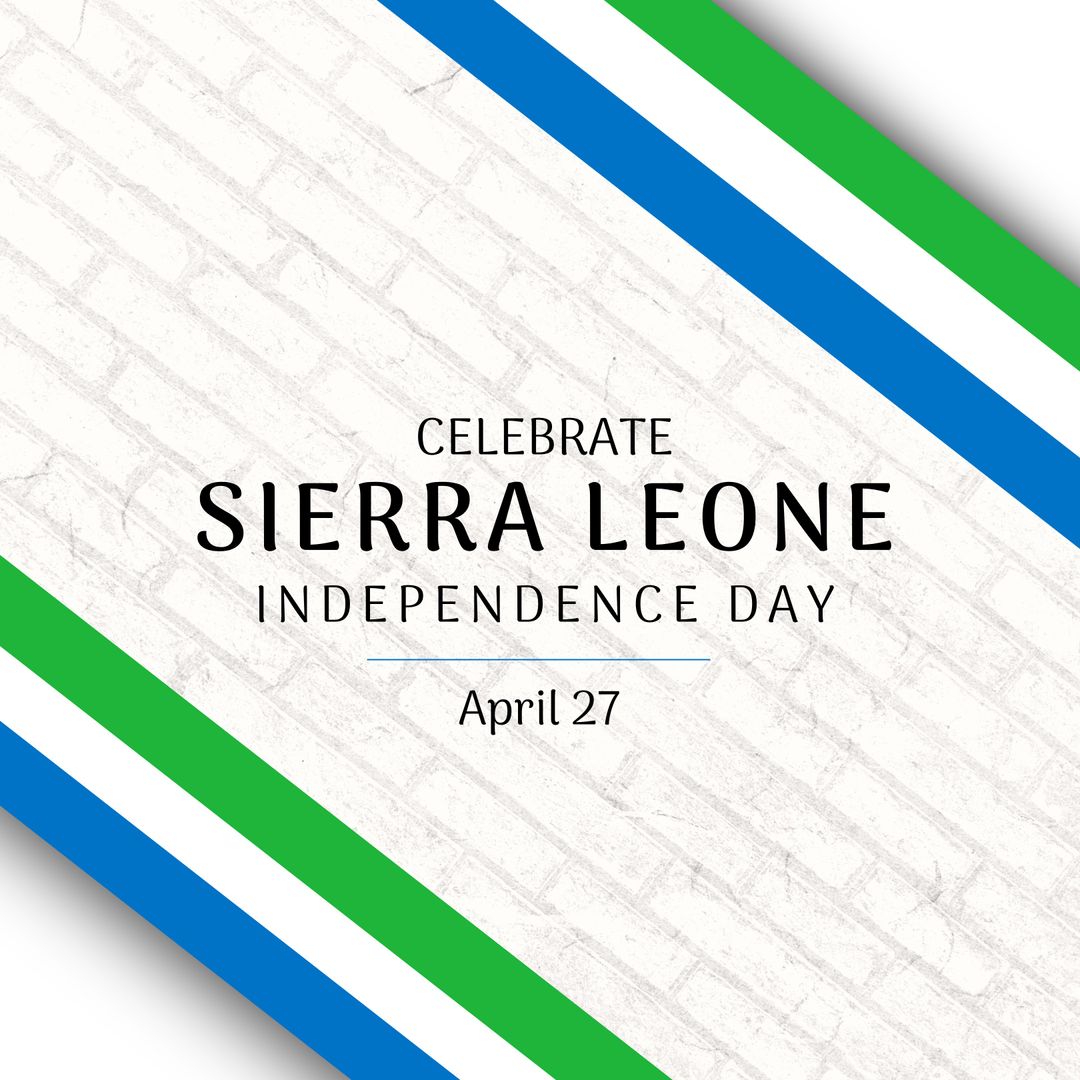 Sierra Leone Independence Day Celebration Banner with Flag Colors