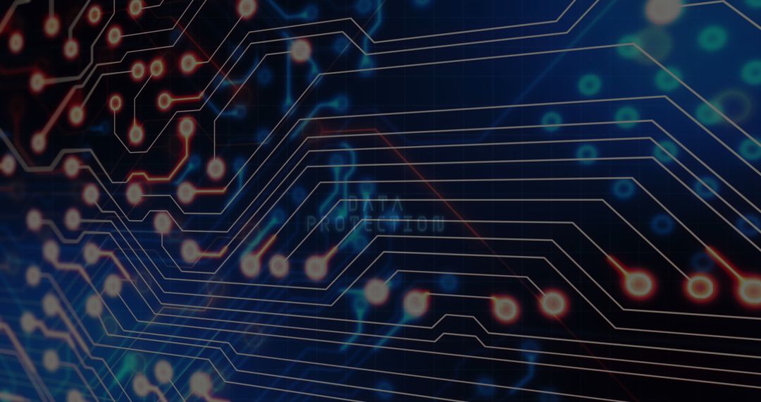 Futuristic Circuitry with Digital Networks and Data Imagery