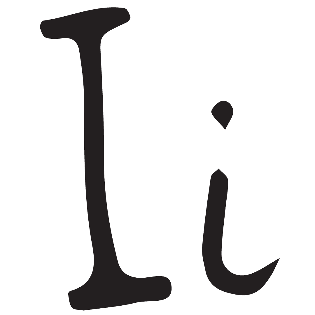 Transparent Handwritten ii Letters on Transparent Background