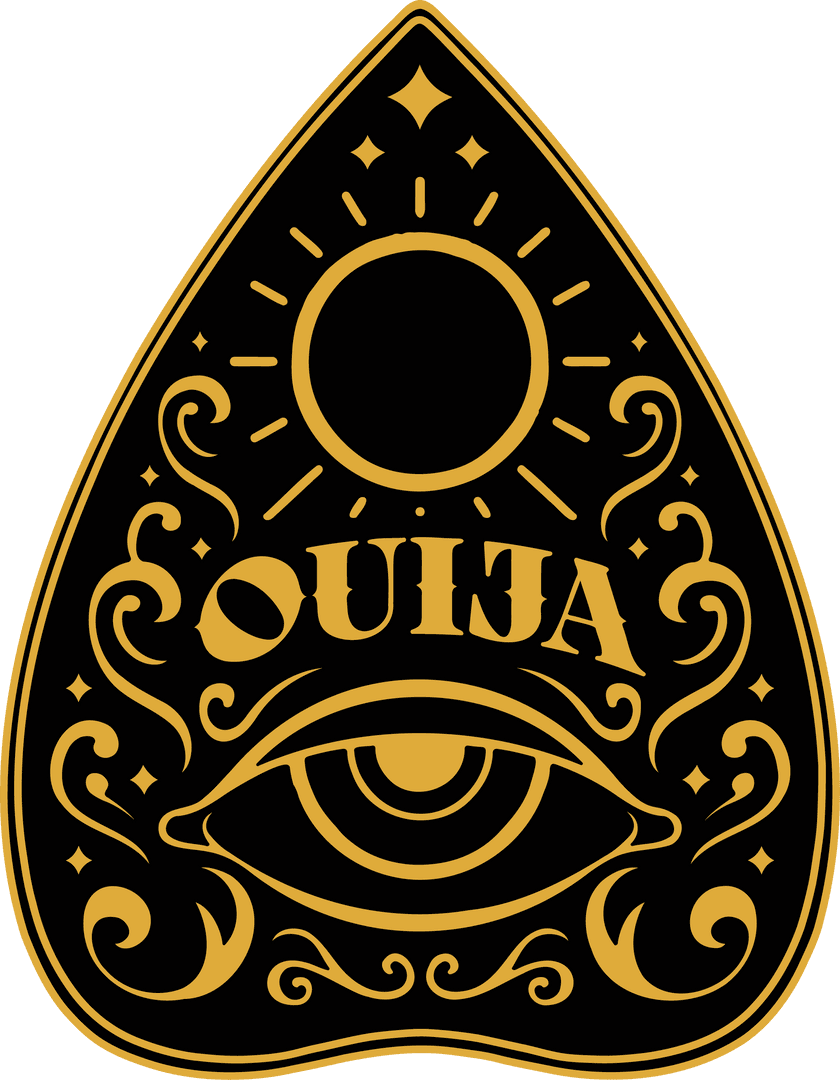 Transparent Ouija Planchette with Celestial and Mystical Designs