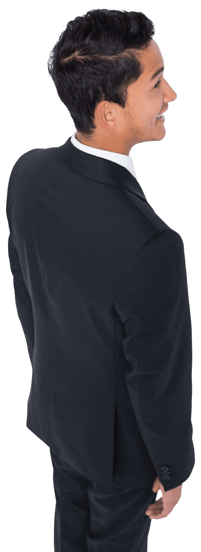 Transparent View of Biracial Businessman in Formal Suit