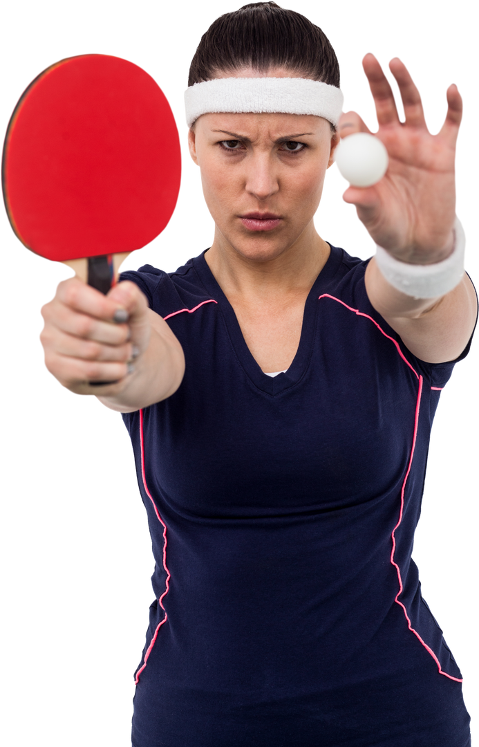 Female Table Tennis Athlete Holding Paddle and Ball Transparent Background - Download Free Stock Images Pikwizard.com