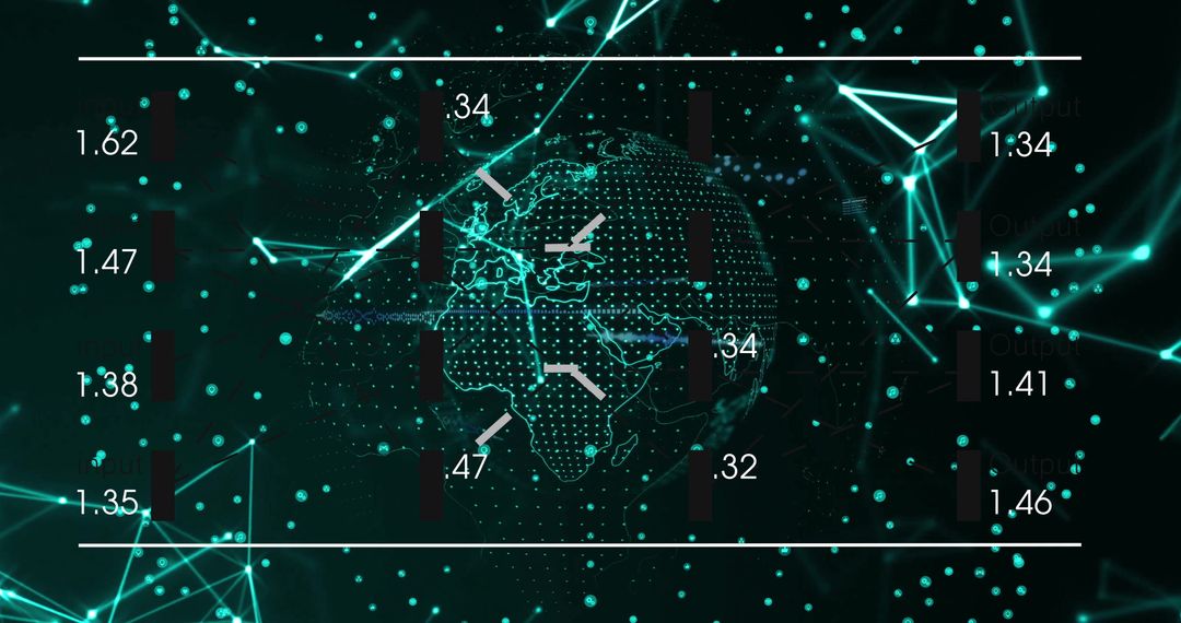 Futuristic Digital Globe with Virtual Data and Networks