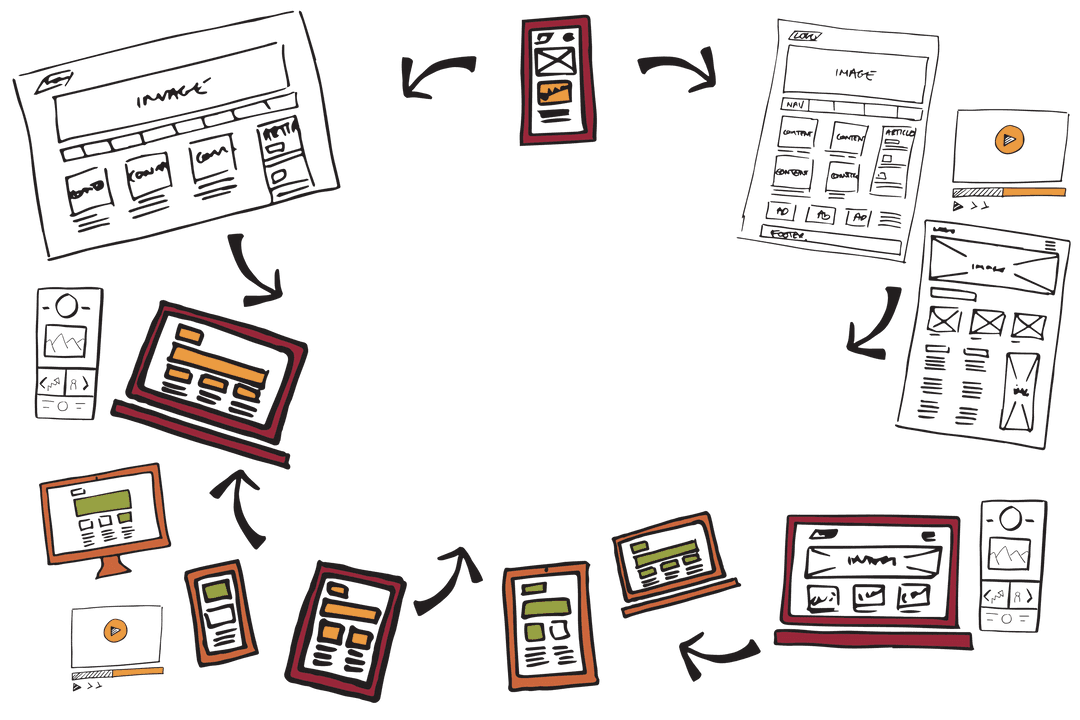 Hand-Drawn Digital Communication Icons on Transparent Background - Download Free Stock Images Pikwizard.com