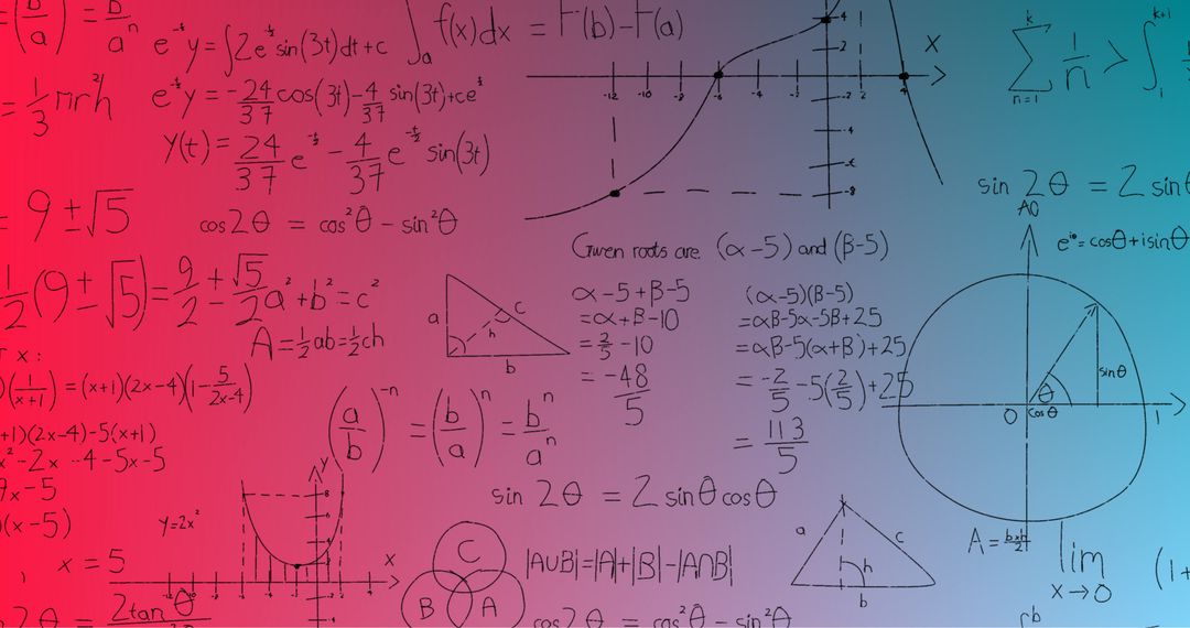 Complex Mathematical Formulae on Colorful Background