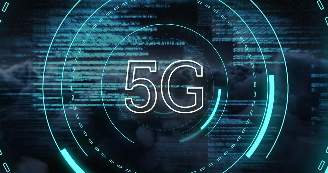 Futuristic 5G Technology Concept with Digital Elements