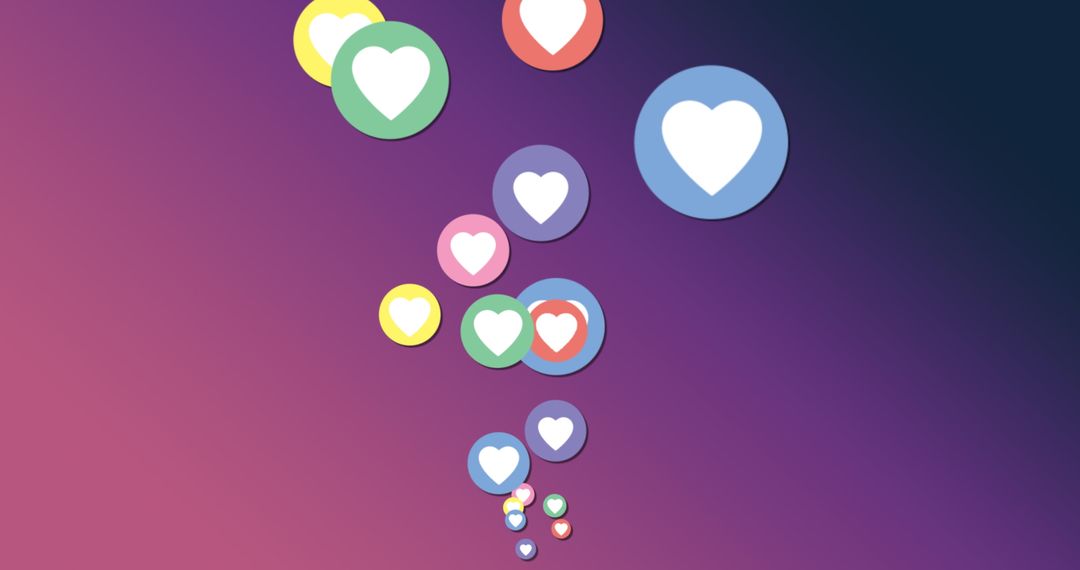 Digital Love Reactions on Gradient Background