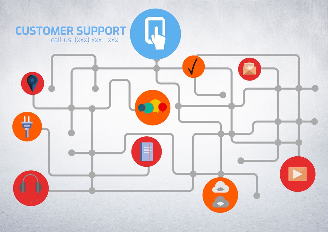 Stylized Flowchart Illustrating Customer Support Communication - Download Free Stock Images Pikwizard.com
