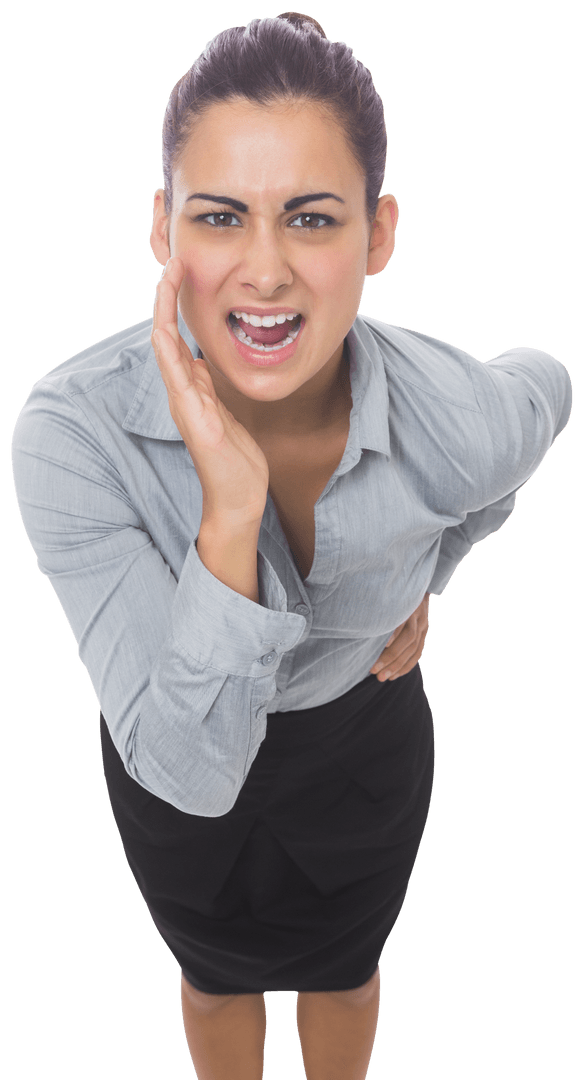 Angry Businesswoman Shouting Transparent Background