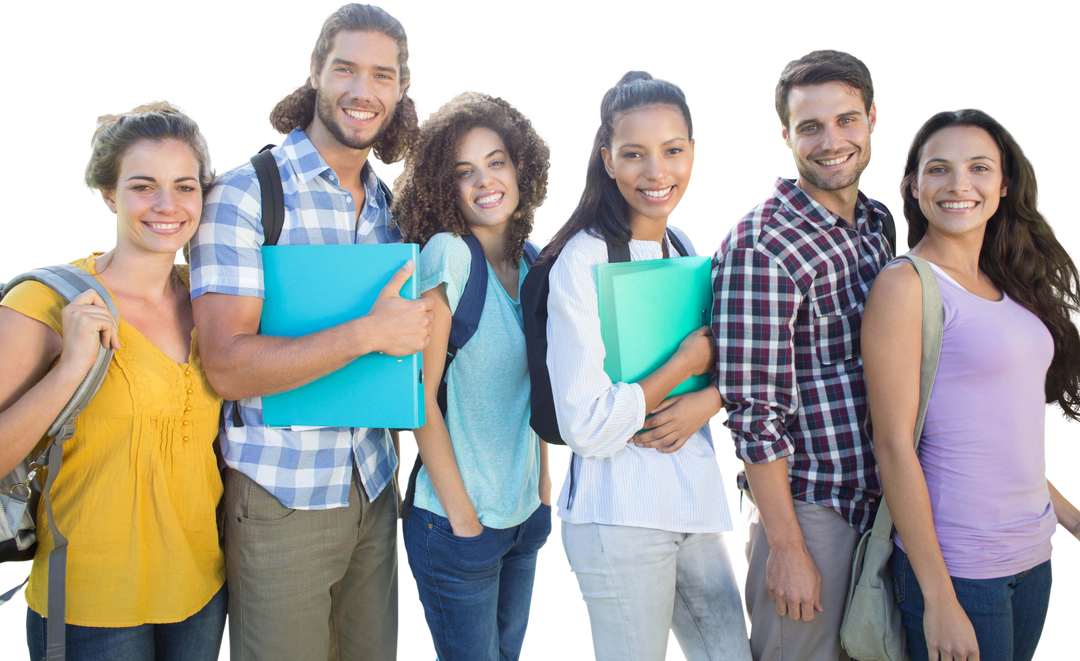 Smiling Young Students in Transparent Group Portrait - Download Free Stock Images Pikwizard.com